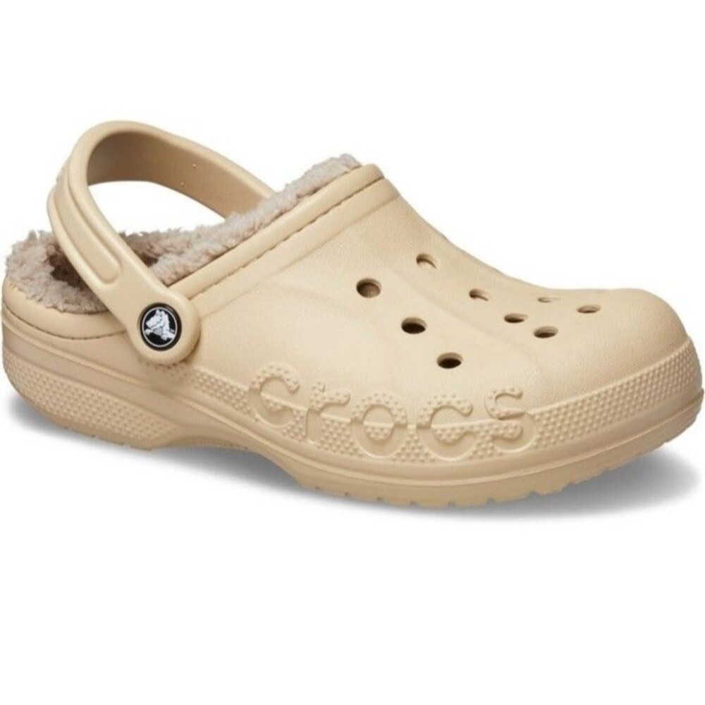 Crocs Adult Baya Lined Fur Slip On Clogs Chai Multi Tan US Women’s Size 8/ Men 6